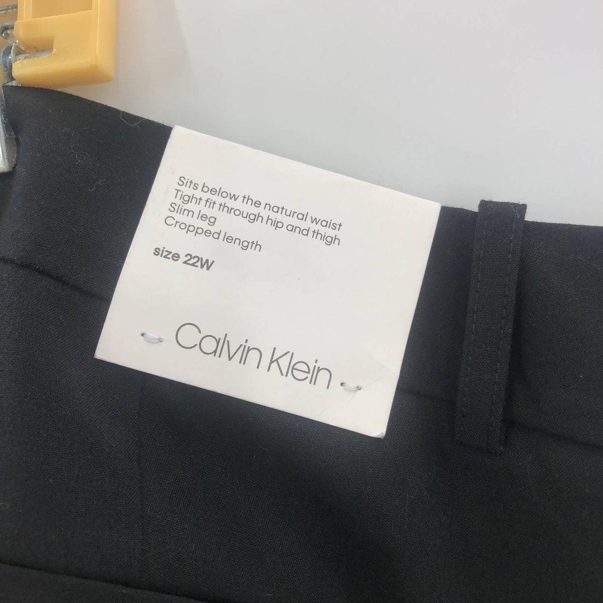 Calvin Klein Women's Slim Fit Cropped Dress Pants High Rise Black Size 22W NEW