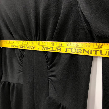Alison Ayres Original Vintage Black Maxi Polyester Long Sleeve Modesty 1970s