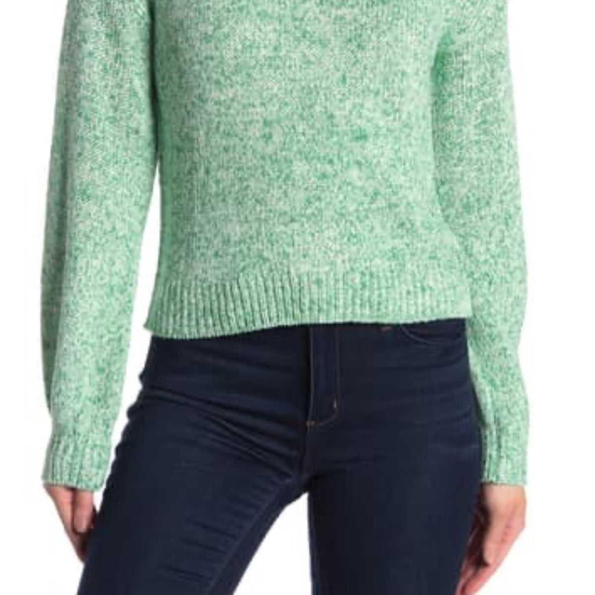 Abound Spring Daze Marled Dolman Sweater Medium Green Layering Cozy