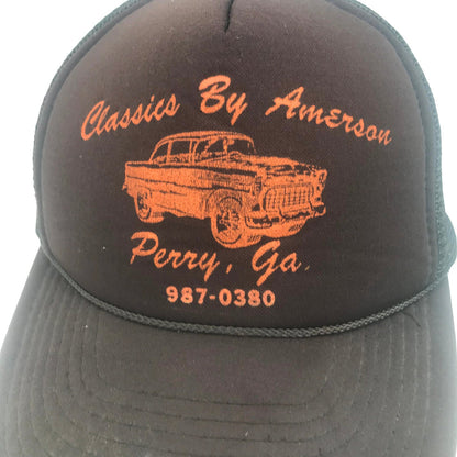 Classic by Amerson Perry Ga Retro Trucker Cap Hat Mesh Panels Brown HOT ROD Cars