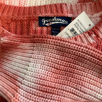 Freshman 1996 Pullover Sweater Size Large 12/14 Pink-White Tie Dye NWT Chunky