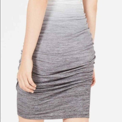 Bar III NEW White Grey Ombré Ruched Stretchy Dress Medium