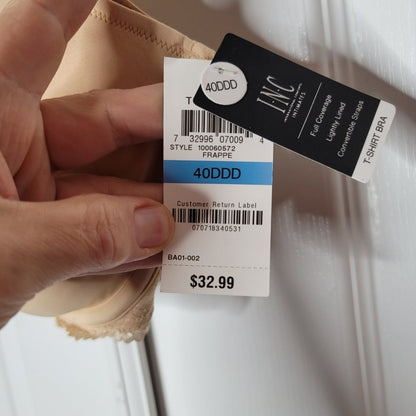 INC Perfect Coverage Smooth Underwire T-Shirt Bra Size 40 DDD