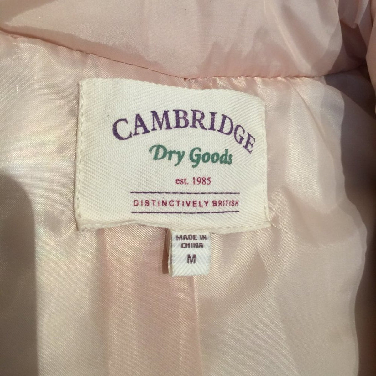 Cambridge Dry Goods Lightweight Quilted Puffer Vest Sleeveless Medium Rose Gold