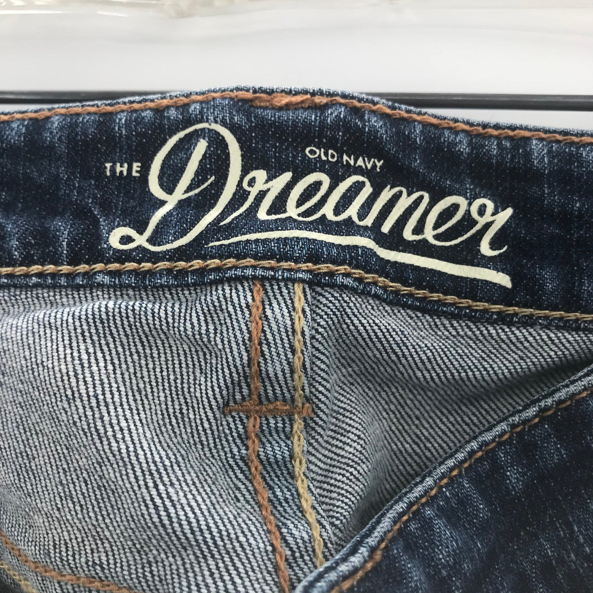 Dreamer sz 32 Wide Leg Bootcut Jeans Mid Rise Waisted Dark Wash Old Navy 12 Long