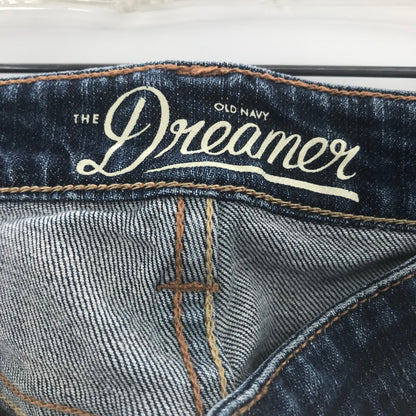 Dreamer sz 32 Wide Leg Bootcut Jeans Mid Rise Waisted Dark Wash Old Navy 12 Long