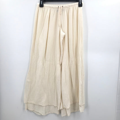 St. Tropez Cotton Wide Leg Double Layered Pants Drawstring Cream XL
