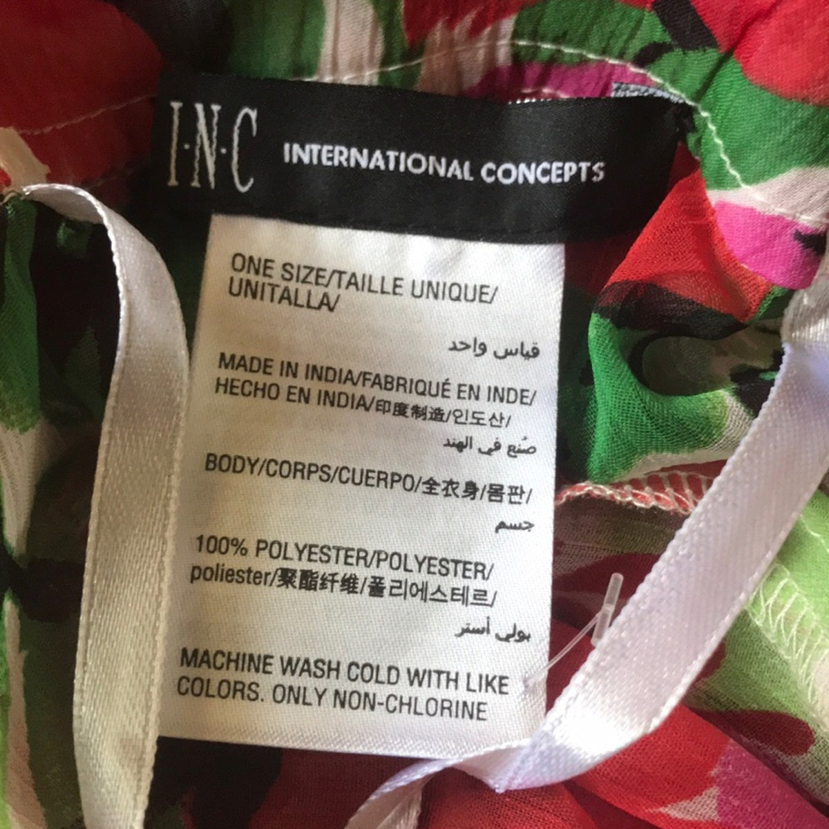 INC International Concepts Painterly Floral Kimono Beach Coverup Wrap One Size