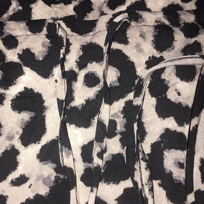 HXN NEW Leopard Print Bell Sleeve Short Dress Size Medium