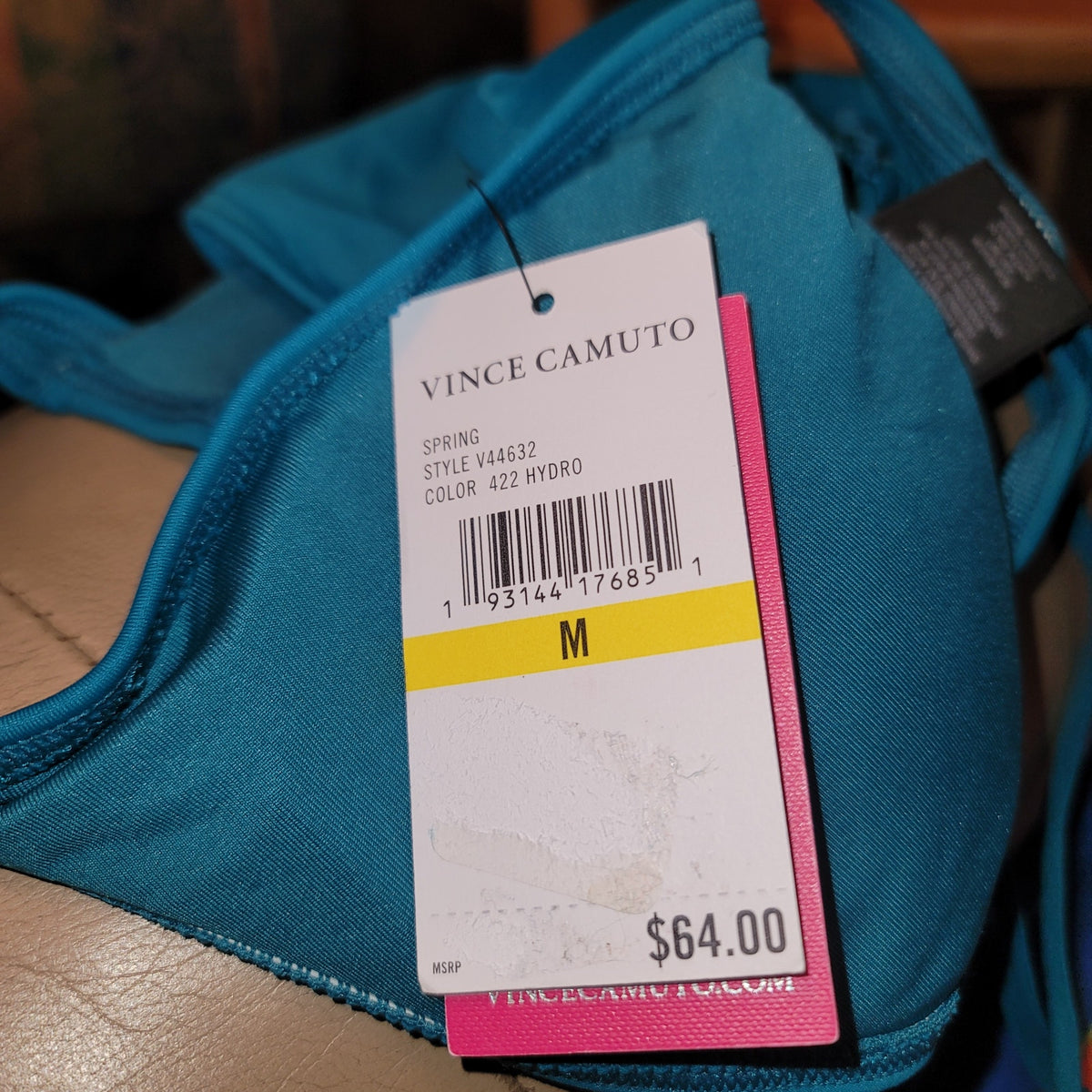 Vince Camuto Womens Surf Shades Wrap Bikini Top sIZE MEDIUM gREEN TEAL