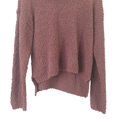 Bobeau Popcorn Turtleneck Sweater Large Mauve/Dusty Rose NEW Bubble Plush Hi Low