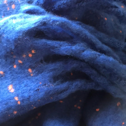 DKNY NEW Blanket Blue Scarf Orange Speckled Winter Oversized ONE Size Gator UF