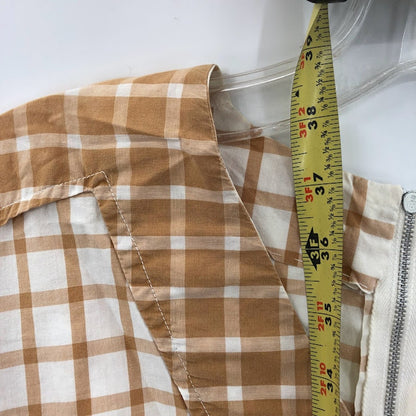 Vintage 1940s dress lightweight summer short sleeve brown Medium/ Large house
