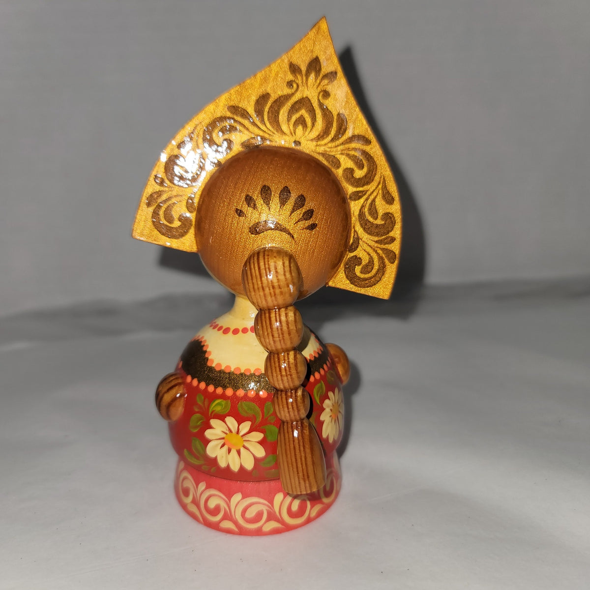 SIGNED Vintage Wooden Hand Painted Matryoshka Russian Doll Folk Art