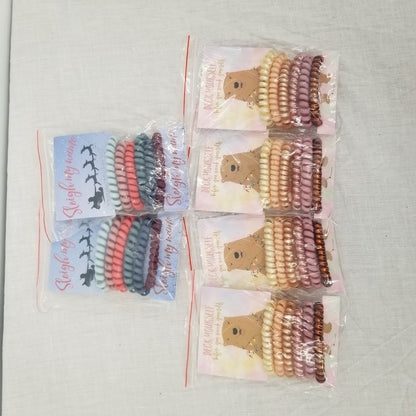 LOT 36 of Hair Ties Telephone Cord Spirals Rust Blue Blush Floral NEW nordstrom