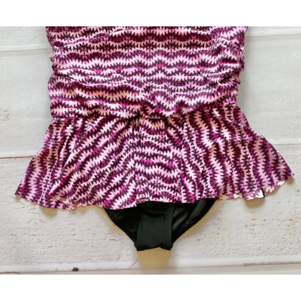 Swim Solutions New Women’s Purple Swimsuit SIZE 14 Peplum skirt One Piece