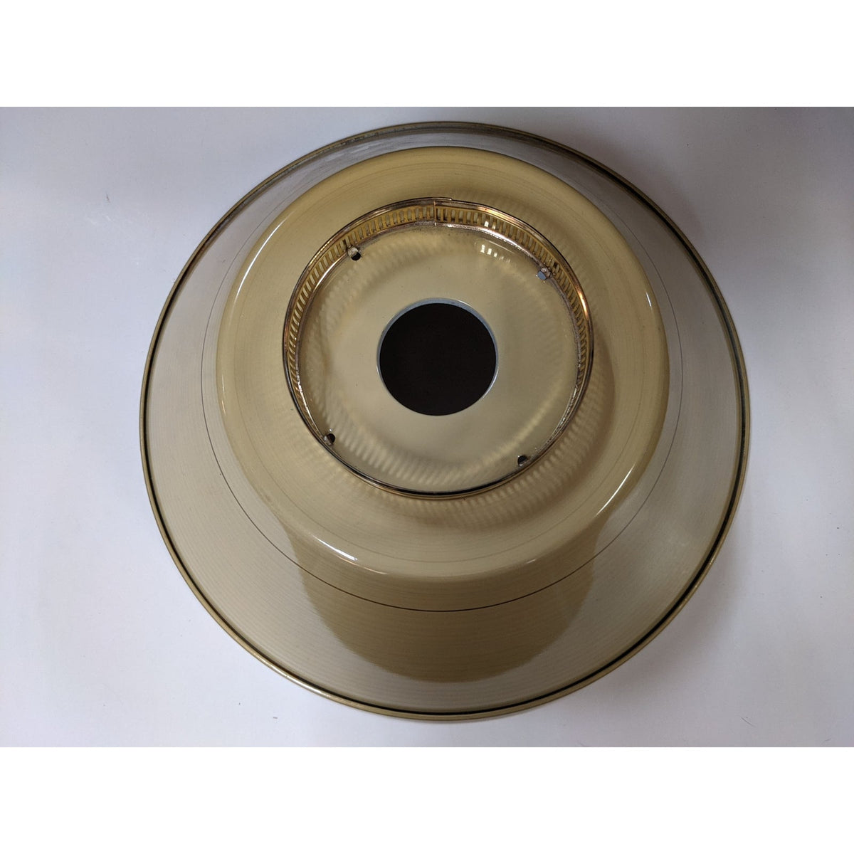 Vintage 2 piece metal and glass chimney light cover Cream hanging pendant table