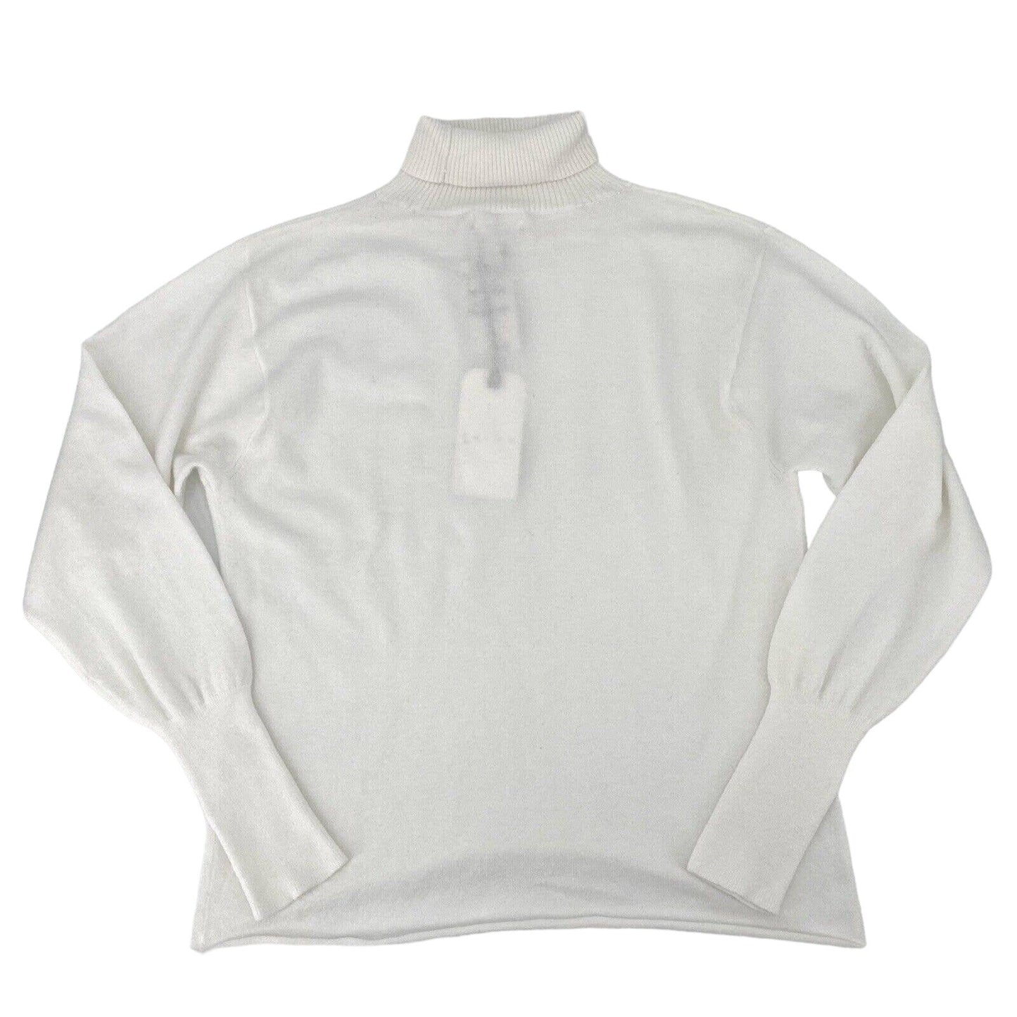 Leith NWT Raw Edge Roll Hem Turtleneck Pullover Sweater Size 2X Ivory NWT