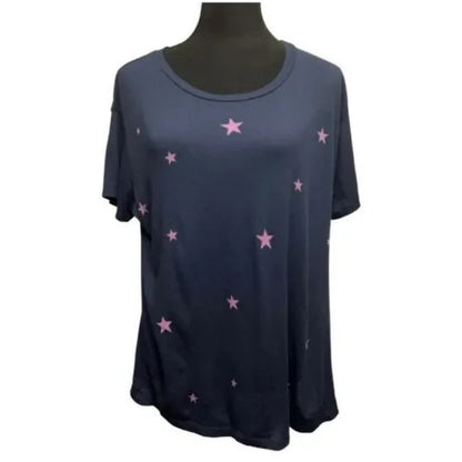 Sundry NEW Navy Blue Star Toss T Shirt Size 1 Small Top Cotton Blouse Casual