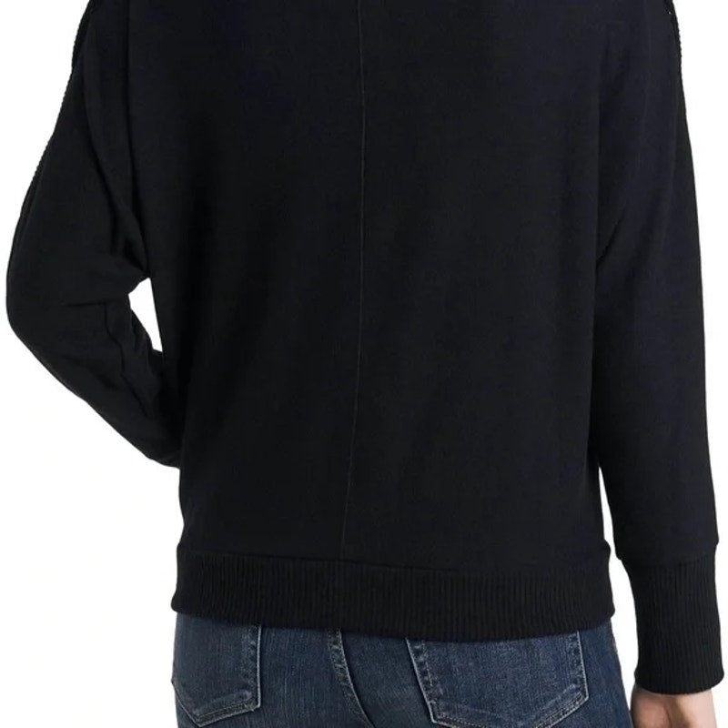 Vince Camuto Women's Snap Trim Dolman Sleeve Sweater Size Medium Black NWT Cozy