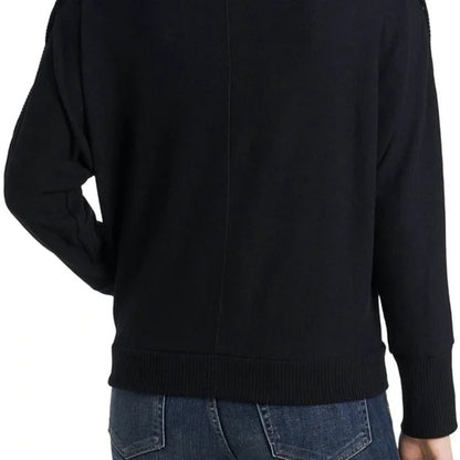 Vince Camuto Women's Snap Trim Dolman Sleeve Sweater Size Medium Black NWT Cozy