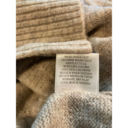 COMO VINTAGE Sweater Ribbed Knit Mock Neck Grey Sz XL/Extra Large Tan NWT