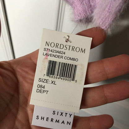 NWT Ten Sixty Sherman Fuzzy Pullover Sweater Long Sleeves Mock Neck Stripe XL