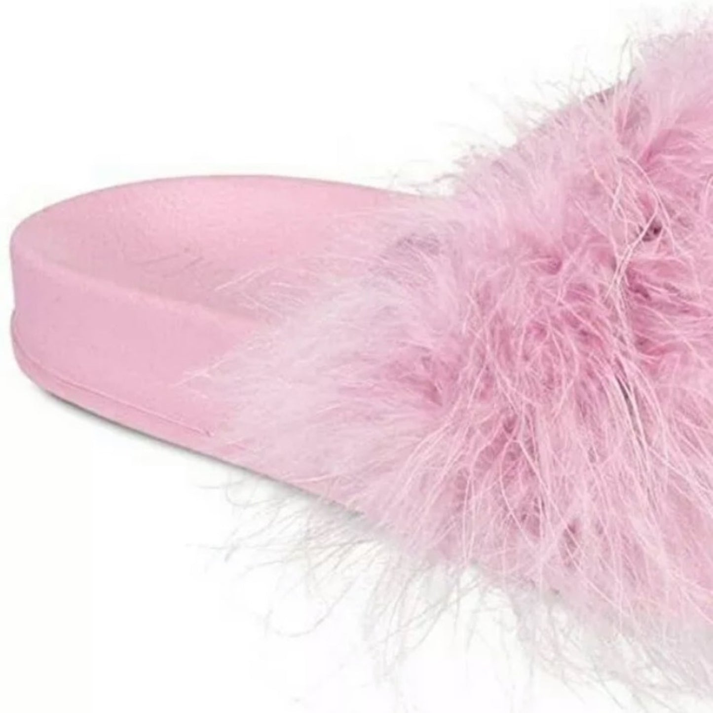 INC NEW Feather Pool Slides Slippers Pink Fluffy XL 11/12 Slides feathers