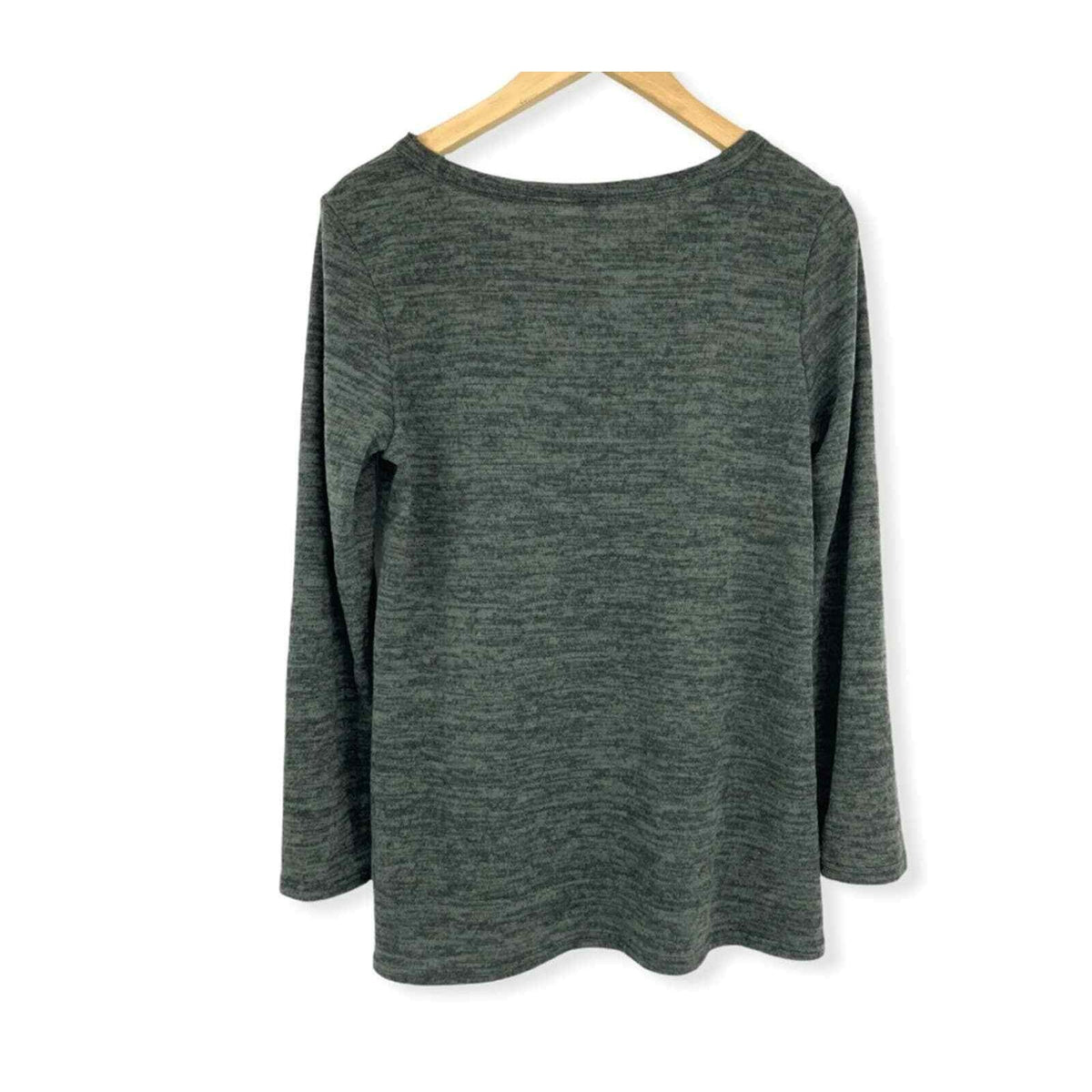 Forgotten Grace Women's Brushed Hacci Pullover Tunic Top Small Hunter Green NWT