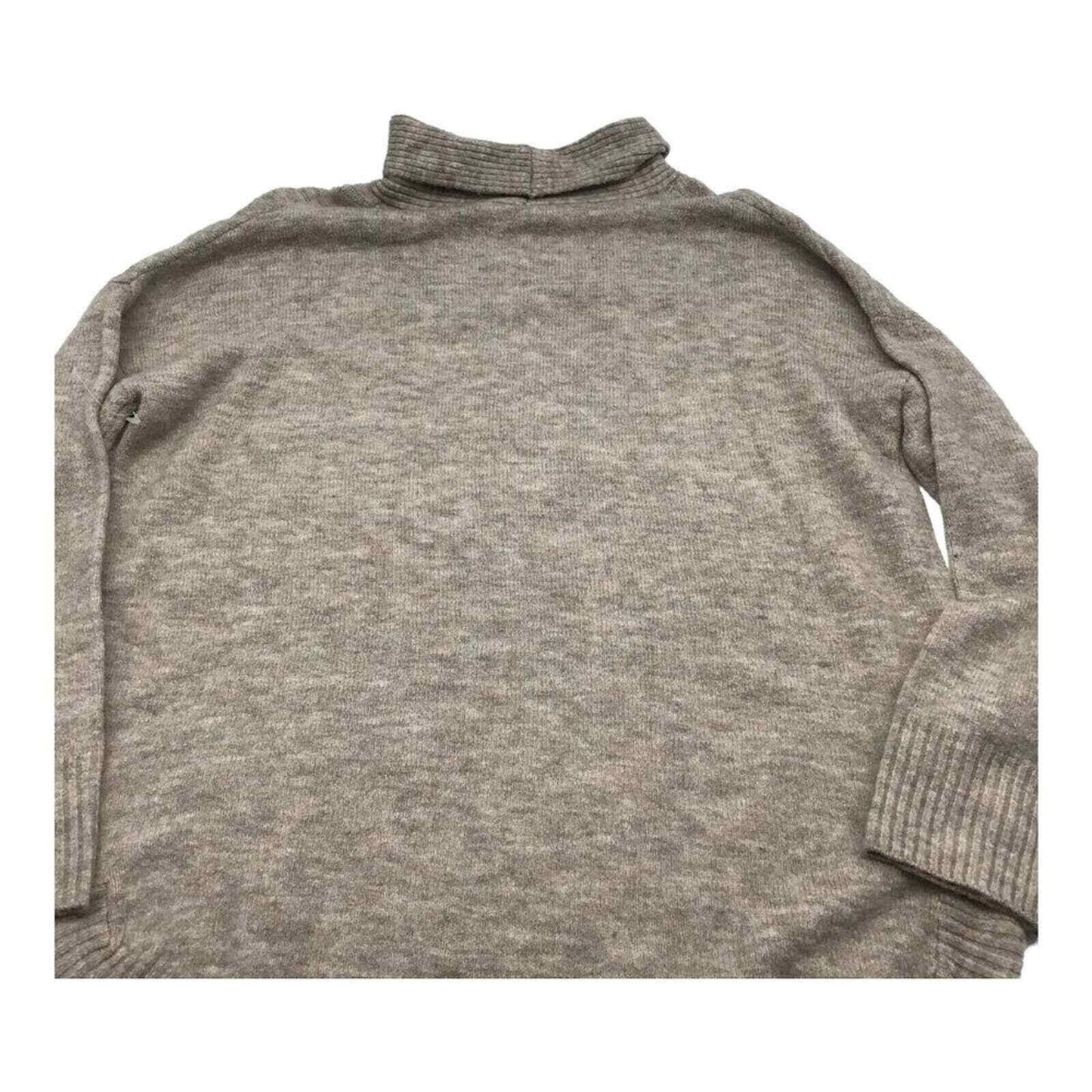 COMO VINTAGE Sweater Ribbed Knit Mock Neck Grey Sz XL/Extra Large Tan NWT