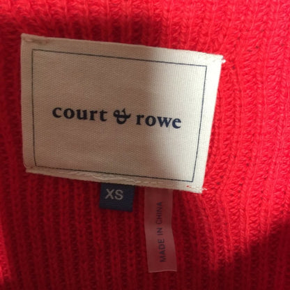Court and Rowe Pullover Sweater Long Sleeve Striped Red  White XS extra small