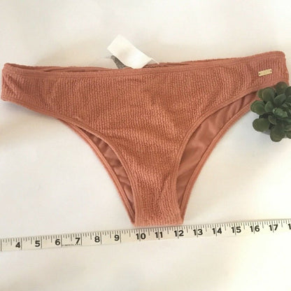 ROXY Sun Memory Textured Bikini Bottom Swimsuit Bathing Size Large