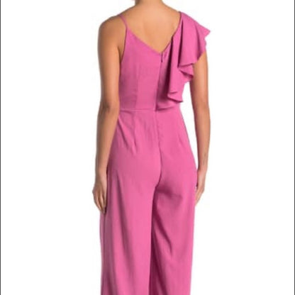 See the Shades Pink Ruffle Trim Jumpsuit Pantsuit Size XLarge