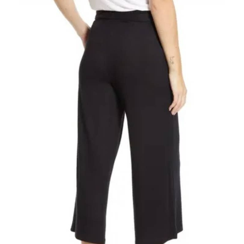 Bobeau Women's Cropped Doris Sweater Pants 3X Black NWT High Rise Pull On