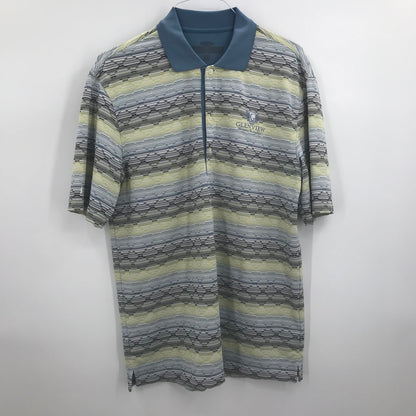 LOT GOLF MEDIUM Short Sleeve Striped 4 Polo Shirts Collared Neck
