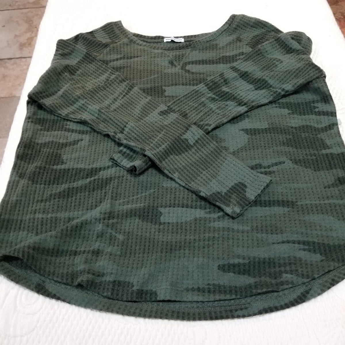 NEW Sweet Romeo Pullover Sweatshirt Long Sleeves Crew Neck Camouflage Green 2X