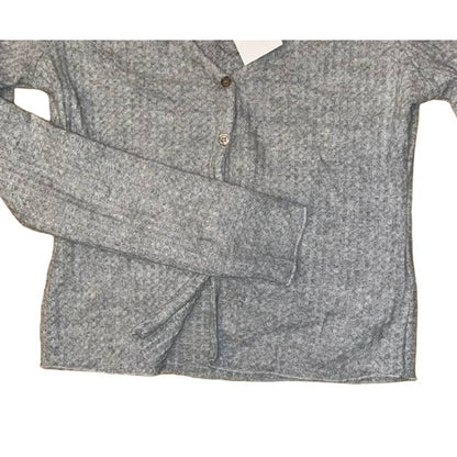 Socialite Women's Cropped Cardigan Sweater Small Grey NWT V-Neck Long Sleeve