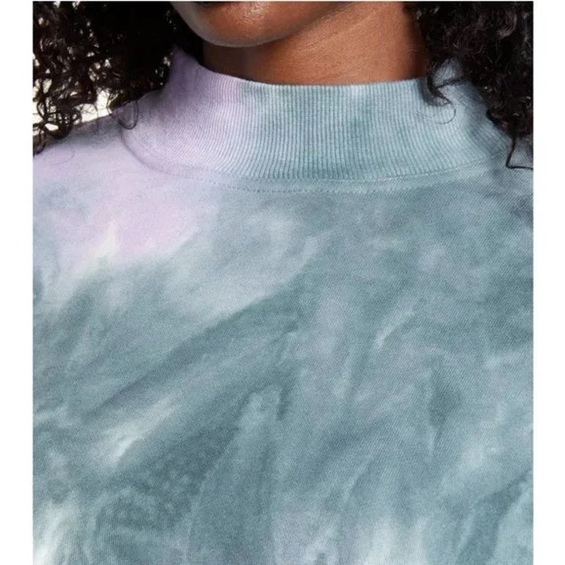 All In Favor Crop Crew Neck Sweatshirt Sz Medium Green & Purple Tie Dye NWT