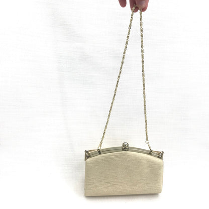Vintage Women's Party Gold Clutch Hand Purse Bag Gold Chain Hard side