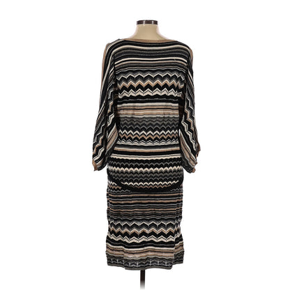 Laundry by Shelli Segal Casual Dress Large KNIT belted Winter sleeves Geometric