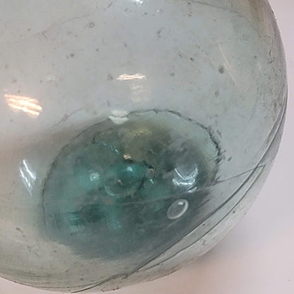 Japanese Handblown Glass ORB Small fishing float Ball Blue Green