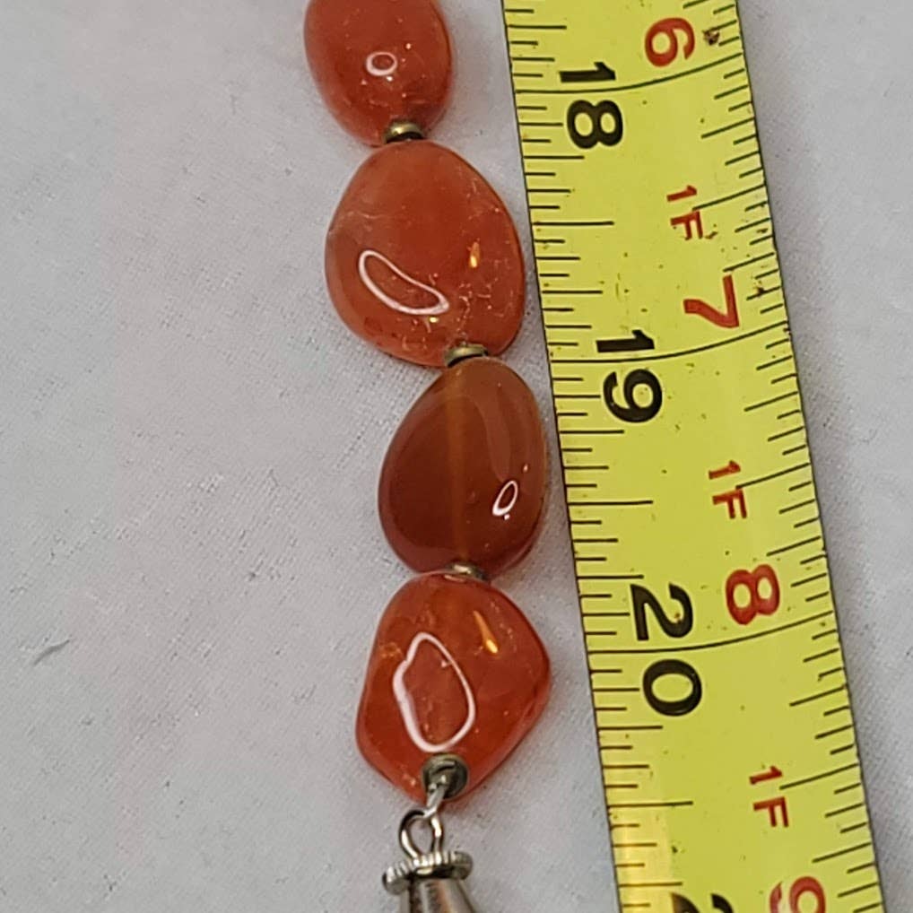 Natural Gemstone Beaded Carnelian Red Agate necklace and bracelet set Vintage