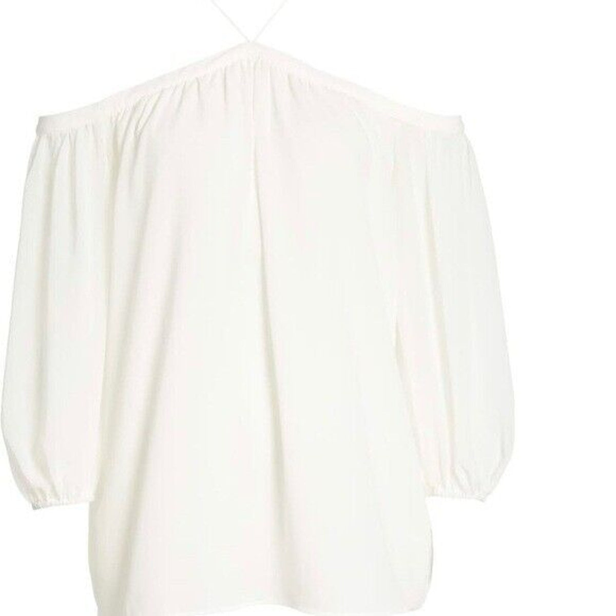 1. State Women's Off Shoulder Sheer Chiffon Halter Blouse Top Size XXS Ivory NWT