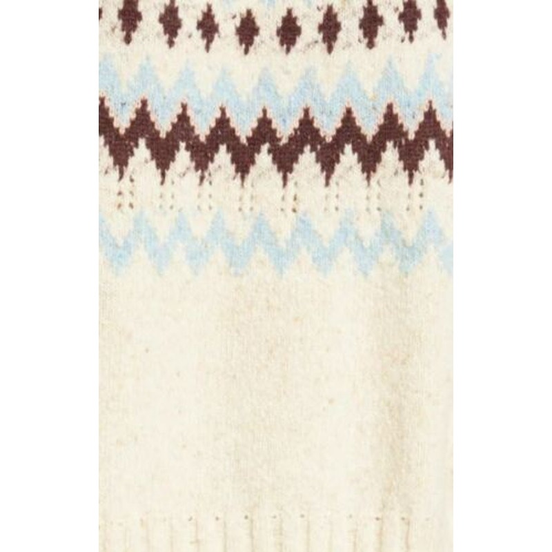 La Vie Rebecca Taylor NWT Fair Isle Turtleneck Sweater Oatmeal Combo XS
