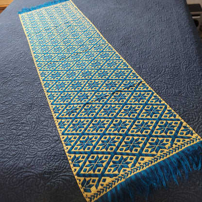 Handmade OAXACAN Table Bed Console Dresser Runner Embroidery Geometric Linens