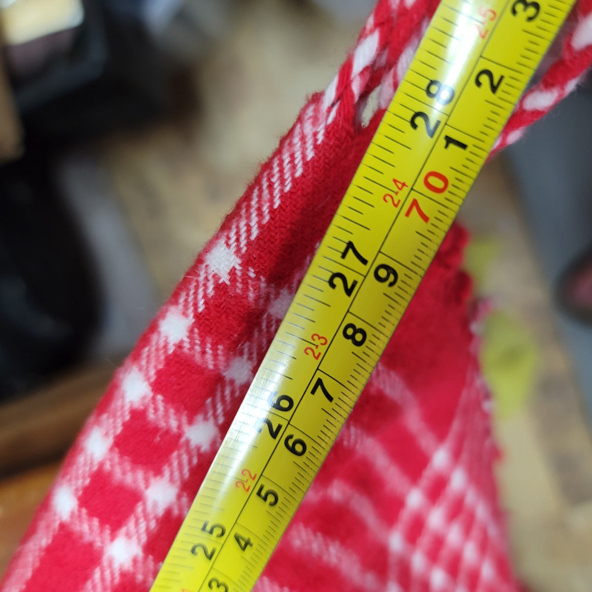 Nido Notte Red White Plaid tassel Italian picnic blanket throw 67" long 51" wide
