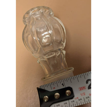 Vintage Glass Decanter Pair 12.5" Pressed Cut Glass Empty Whiskey Bottle Set