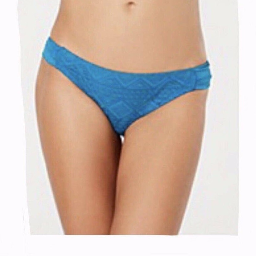 Hula Honey NEW Blue Crochet Bikini Bottoms Size XSmall Swimsuit Swim XS