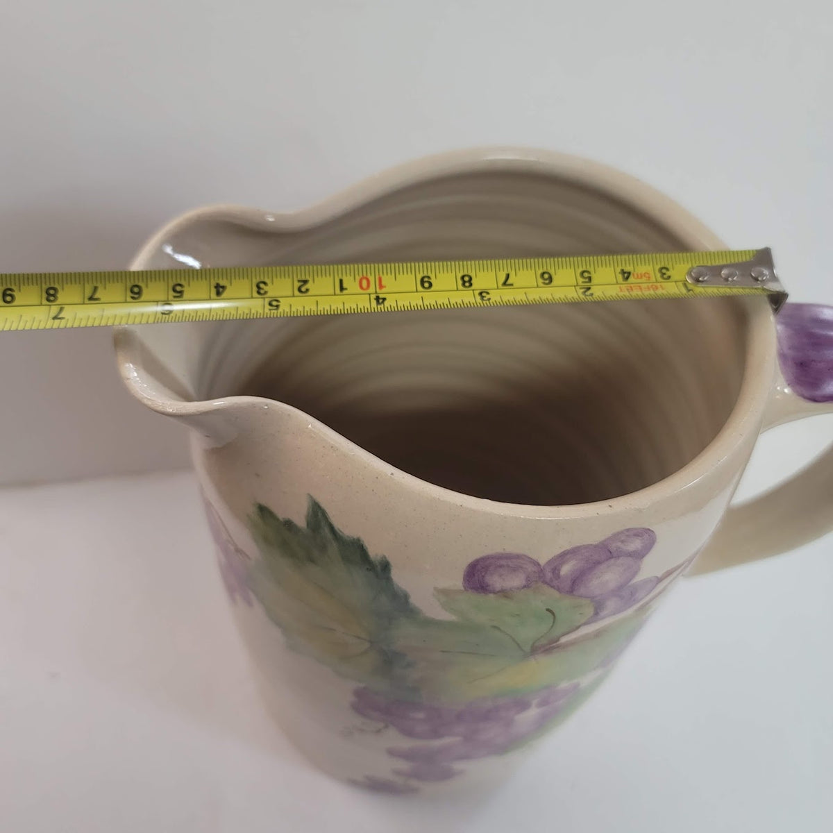 Handmade Pitcher Jug Grapes handle Master POTTER  Tommy Humphries green purple