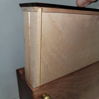 Walnut handmade Valet box brass hardware jewelry keys  change stash Vanity